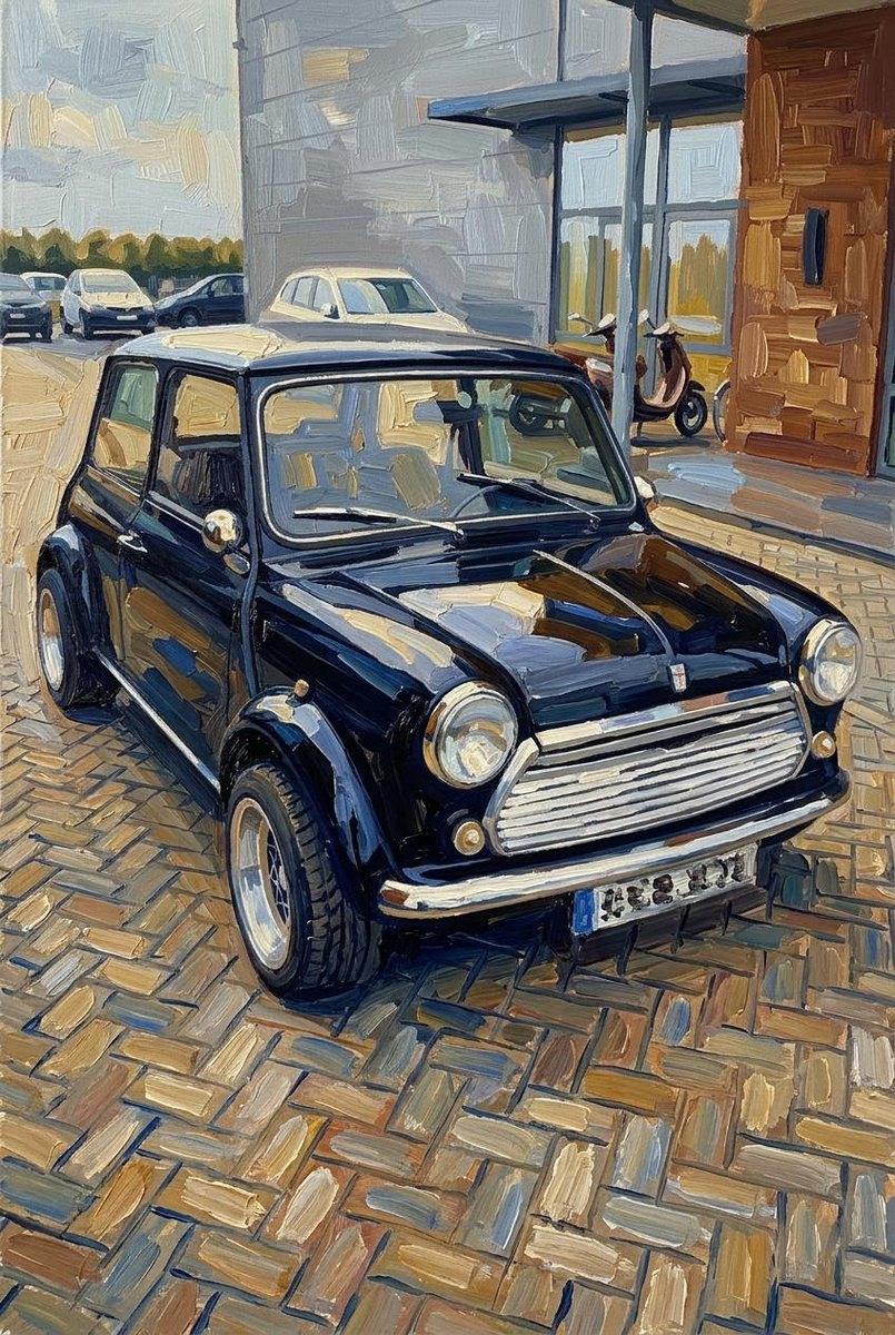 Auto als kunstwerk aan de muur