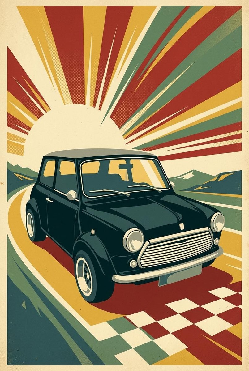 Voorbeeldwerk in stijl Vintage raceposter