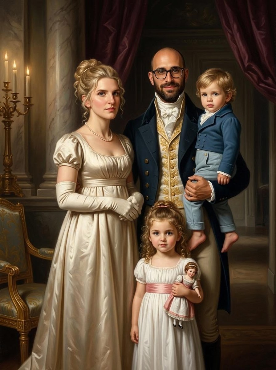 Familieportret als kunstwerk aan de muur