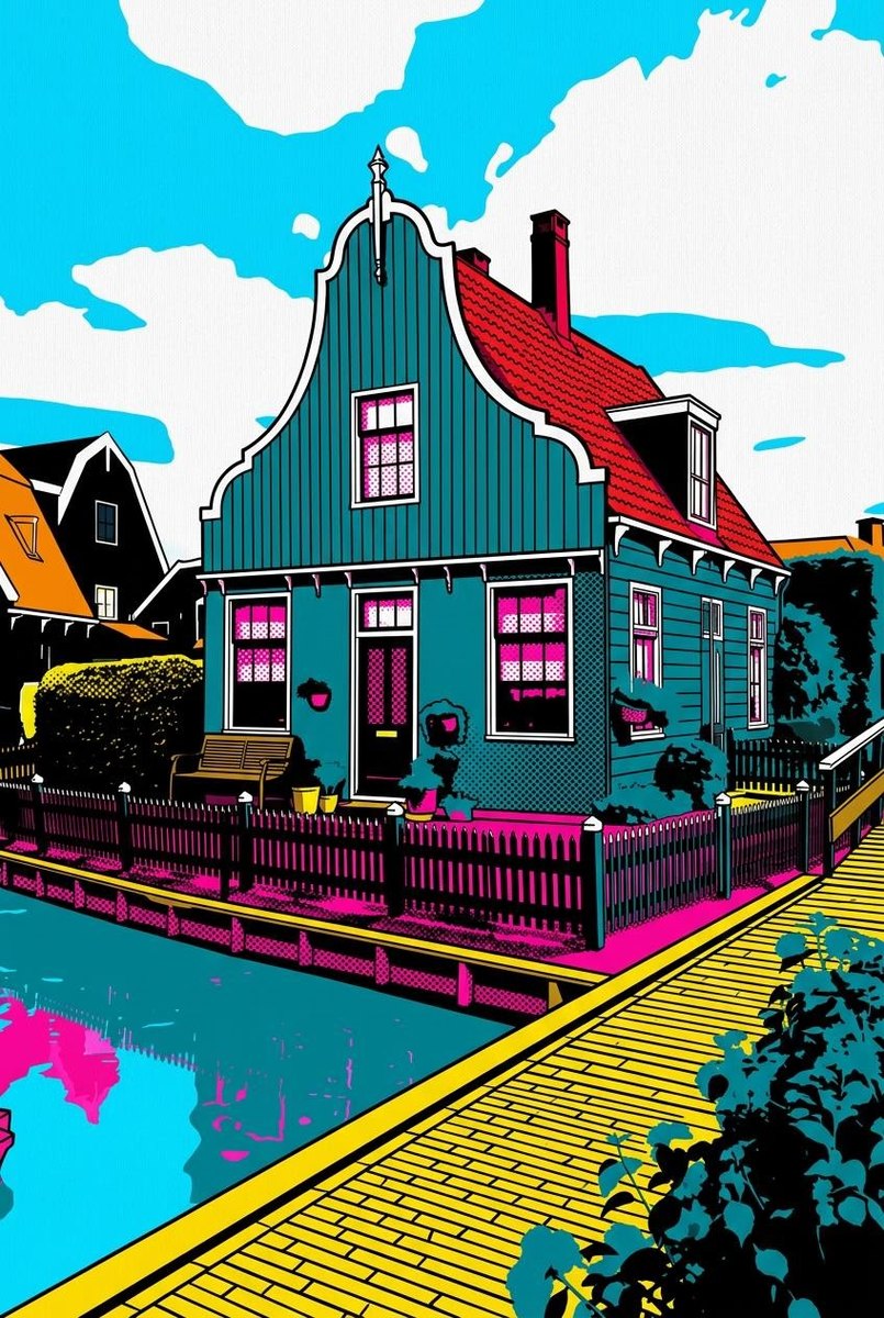 Voorbeeldwerk in stijl Pop-art